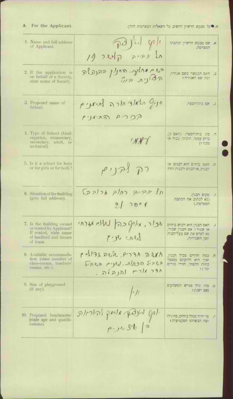 מ 5113 32 בקשה לפתוח בית ספר בכרם התימנים 2 מ 5113 32 בקשה לפתוח בית ספר בכרם התימנים 2
